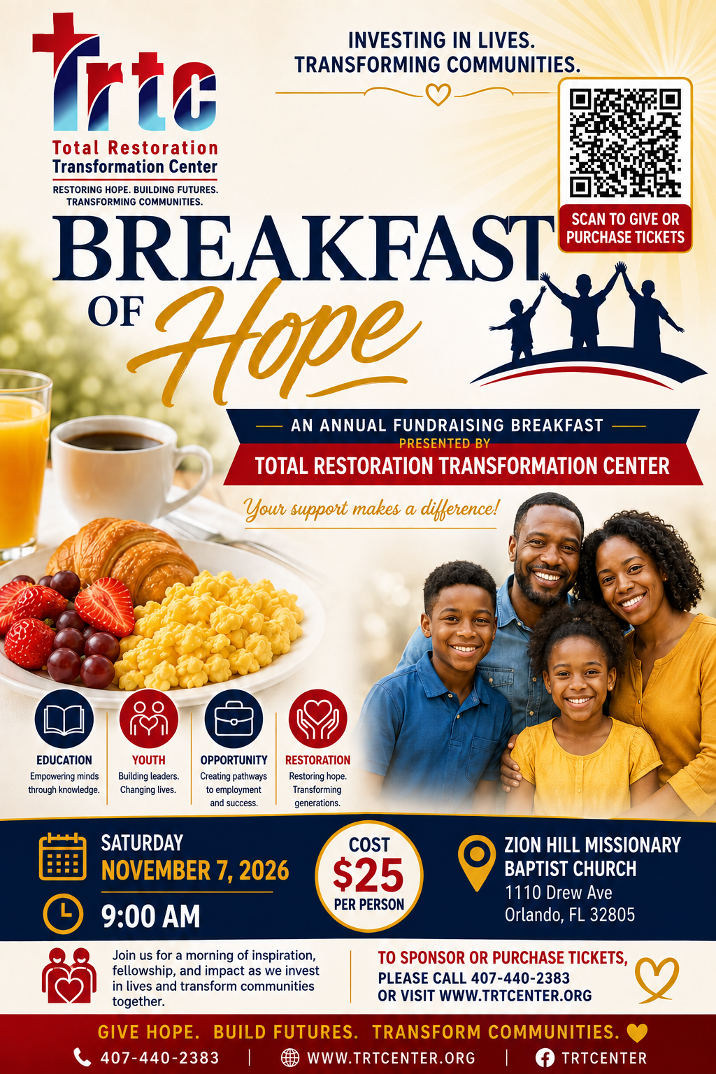 Breakfast of Hope — Annual Fundraising Breakfast flyer, November 7 2026